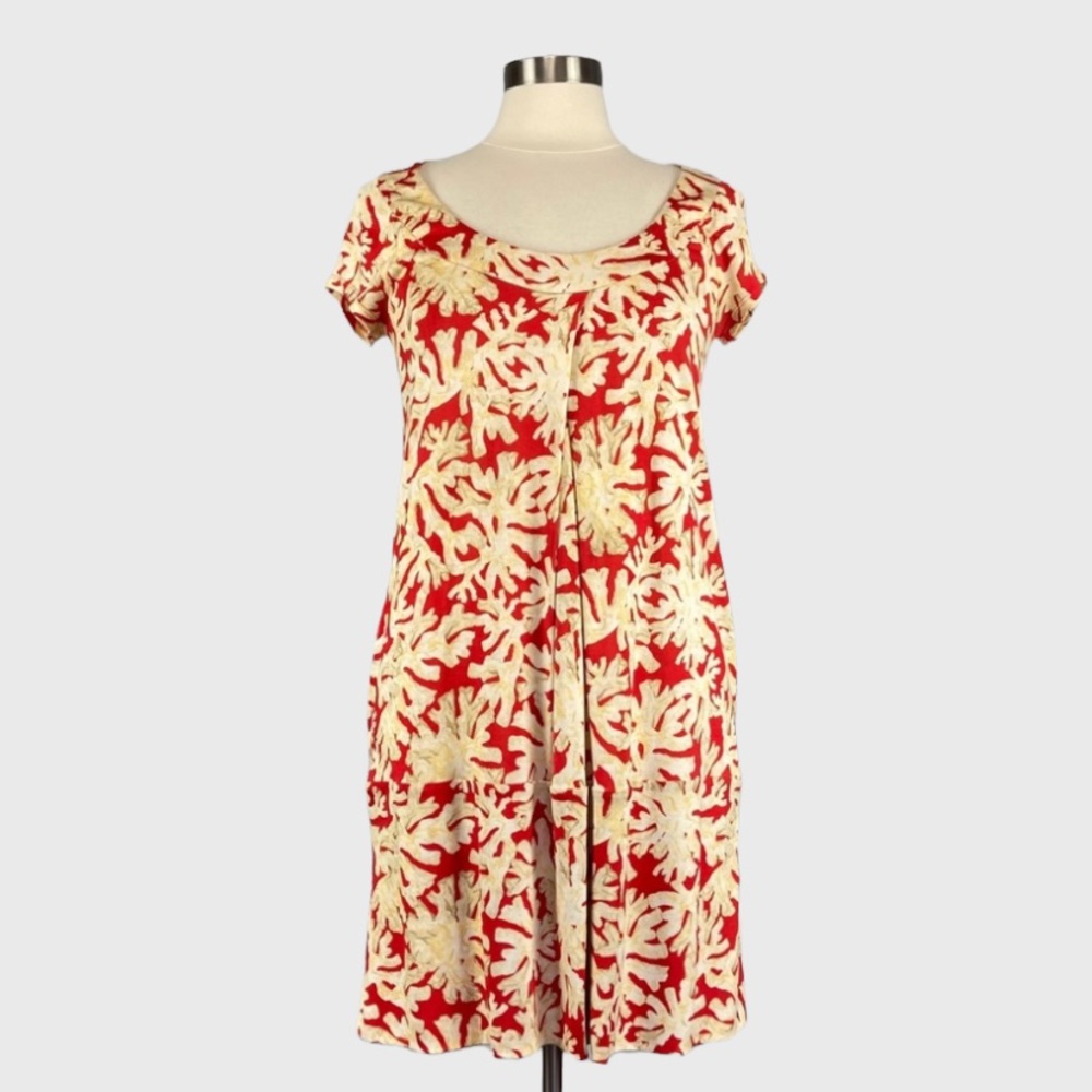 Diane von Furstenberg Womens Ayuka Silk Shift Dress Barrier Coral Reef size 6